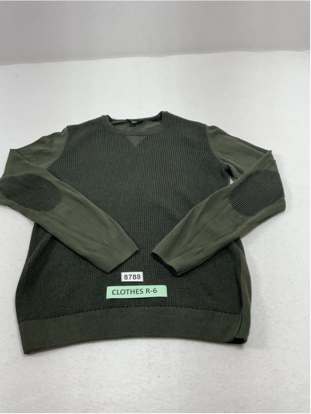 Mens Excellent Maui Pullover Sweater Medium Olive Green Long Sleeve